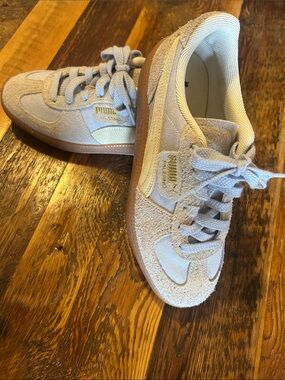 Puma Lavender Suede Sneakers with Gum Sole